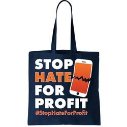 Stop Hate for Profit StopHateForProfit Cracked Cell Phone Tote Bag