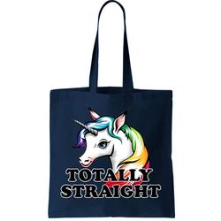 Totally Straight Unicorn Rainbow Tote Bag