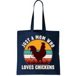 Vintage Just A Mom Who Loves Chickens Tote Bag