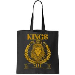 Vintage Lion Kings Are Born In May Tote Bag