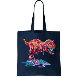 Wet Paint Colorful T-Rex Tote Bag