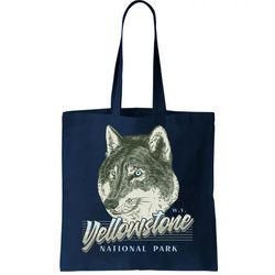 Yellowstone National Park Wolf Logo Tote Bag