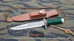 Unique Handmade Rambo First Blood Hunting Bowie Survival Knife Blade W/Sheath