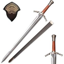 47" Medieval Stainless Steel Blade Sword,Knight's Boromir Sword with Plaque,Decorative Wall, Cosplay Display A31