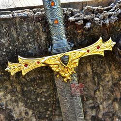 Custom HAND Forged Damascus Steel Viking Sword Best Quality, Battle Ready Sword, Gift For Him, Wedding Gift for Husband
