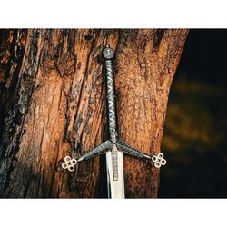 Handmade Viking Sword,Scottish Claymore Sword J2 steel Highland Claymore Black Medieval Swords Personalised Sword