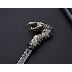 Custom Hand Forged, High Carbon Steel Sword Stick, Dragon Head Functional Walking Canes, Cane Swords, With Sheath
