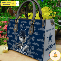 Dallas Cowboys NFL Jack Skellington Women Leather Bag, Custom Bag