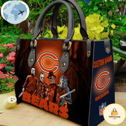 Chicago Bears NFL Halloween Women Leather Hand Bag, Custom Bag, Sport Bag