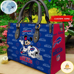 Custom Name NFL Buffalo Bills Leather Bag, Custom Bag, Sport Bag