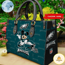 Custom Name NFL Philadelphia Eagles Leather Bag, Custom Bag, Sport Bag