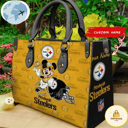 Custom Name NFL Pittsburgh Steelers Leather Bag, Custom Bag, Sport Bag
