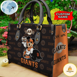 Custom Name USA MLB San Francisco Giants Mickey Leather Bag, Custom Bag, Sport Bag