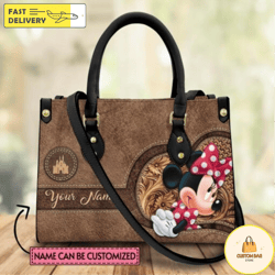Custom Name Minnie Leather Bag,Minnie Handbag,Disney Lovers Handbag