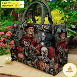 Halloween Horror Characters Leather Bag Purses For Women,Halloween Bags and Purses,Handmade Bag 8