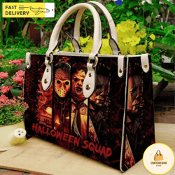 Horror Characters Halloween Leather Bag,Horror Handbag,Halloween Bags and Purses 1