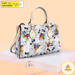 Mickey and Minnie Handbag,  Disney Leather Handbag, Custom Mickey Women Leather Bag 3