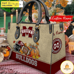NCAA Mississippi State Bulldogs Autumn Women Leather Bag