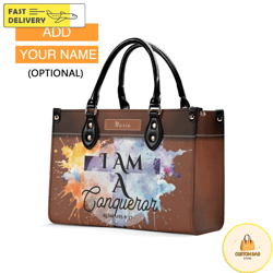 Personalized Leather Bag Custom Name Handbag, Christian Bag Bible Verses Bag Gifts for Women Mom Chr 12
