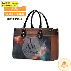 Personalized Leather Bag Custom Name Handbag, Christian Bag Bible Verses Bag Gifts for Women Mom Chr 19