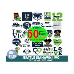 Seattle Seahawks SVG file, Seattle Seahawks SVG Bundle, Nfl Team logo, NFL svg, NFL Football, Bundle NFL