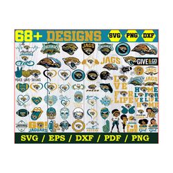 68 Designs Jacksonville Jaguars Svg Bundle, Jaguars Logo Svg,Jaguars Svg,NFL svg, NFL Football, Bundle NFL