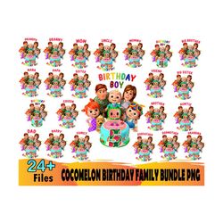 24 Cocomelon Birthday Family Bundle Png, Birthday Png, Cocomelon Png