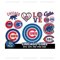 10 FILE Chicago Cubs Svg Bundle