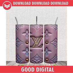 Louis Vuitton 3D Puff Pattern Tumbler Wrap PNG