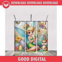 Tinkerbell Happy Easter Bunny Tumbler Wrap PNG