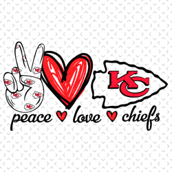 Peace Love Chiefs Svg, Nfl svg, Football svg file, Football logo,Nfl fabric, Nfl football