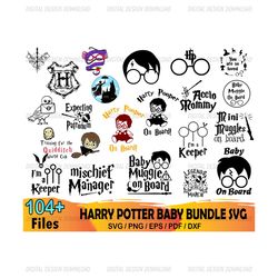 104 Harry Potter Baby Svg Bundle, Baby Svg, Toddler Svg