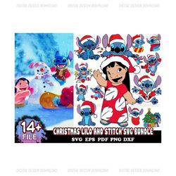 14 Designs Christmas Lilo And Stitch Svg Bundle, Disney Svg, Stitch Svg, Lilo And Stitch Svg, Stitch Clipart, Stitch Vec