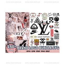 150 Brand Logo Bundle Svg, Trending Svg, Fashion Brand Svg
