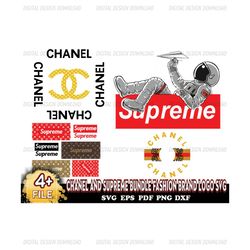 Chanel And Supreme Bundle Fashion Brand Logo Svg