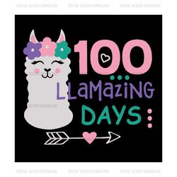 100 llamazing days of school, llama svg,llama 100th day of school svg, 100 days of school, 100th day of school 2023, 100