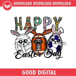 Happy Easter Day Bunny Ears Volley Ball Football Rugby Ball PNG