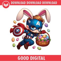 Bunny Chibi Captain America Happy Easter PNG