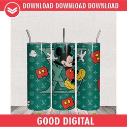 LV x Mickey Mouse Brand Logo Tumbler Wrap PNG