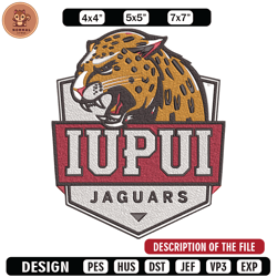 IUPUI Jaguars logo embroidery design,NCAA embroidery, Embroidery design,Logo sport embroidery, Sport embroidery