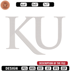 Kansas Jayhawks logo embroidery design, Sport embroidery, logo sport embroidery, Embroidery design, NCAA embroidery