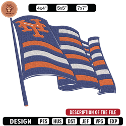 New York Mets flat embroidery design, MLB embroidery, Sport embroidery, Embroidery design ,Logo sport embroidery