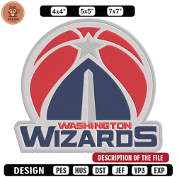 Washington Wizards logo embroidery design, NBA embroidery, Sport embroidery,Embroidery design,Logo sport embroidery