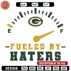 Fueled By Haters Green Bay Packers embroidery design, Packers embroidery, NFL embroidery, logo sport embroidery