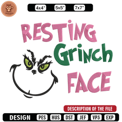 Grinch face Embroidery Design, Grinch Embroidery, Embroidery File, Chrismas Embroidery, Anime shirt, Digital download