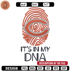 it's in my dna chicago bears embroidery design, bears embroidery, nfl embroidery, sport embroidery, embroidery design