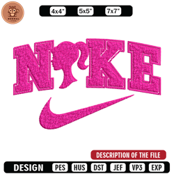 Nike barbie Embroidery design, logo Embroidery, Embroidery File, logo design, logo shirt, Digital download