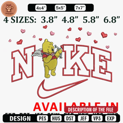 Pooh x nike logo embroidery design, Embroidered shirt, Brand Embroidery, Brand design, Brand shirt, digital download