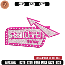 Realworld this way Embroidery design, Logo Embroidery, logo design, Embroidery File, logo shirt, Digital download