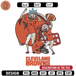 Rick and Morty Cleveland Browns embroidery design, Cleveland Browns embroidery, NFL embroidery, logo sport embroidery